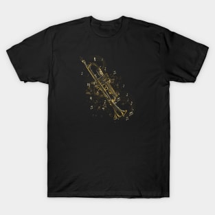 Trumpet instrument with musical notes T-Shirt